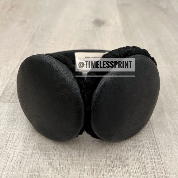 Ugg Black Leather/Sheepskin Wired Earmuffs - Picture 5 of 5